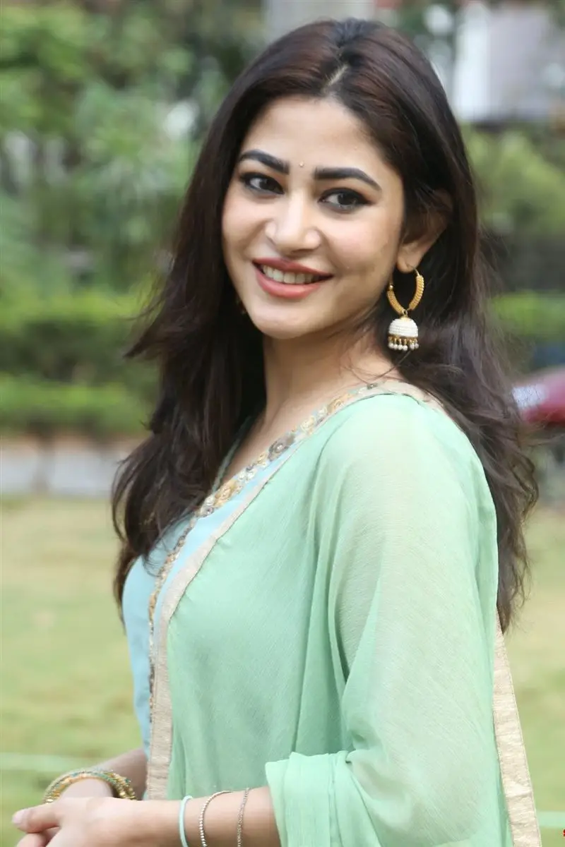 Telugu Girl Sonu Thakur In Sleeveless Green Gown